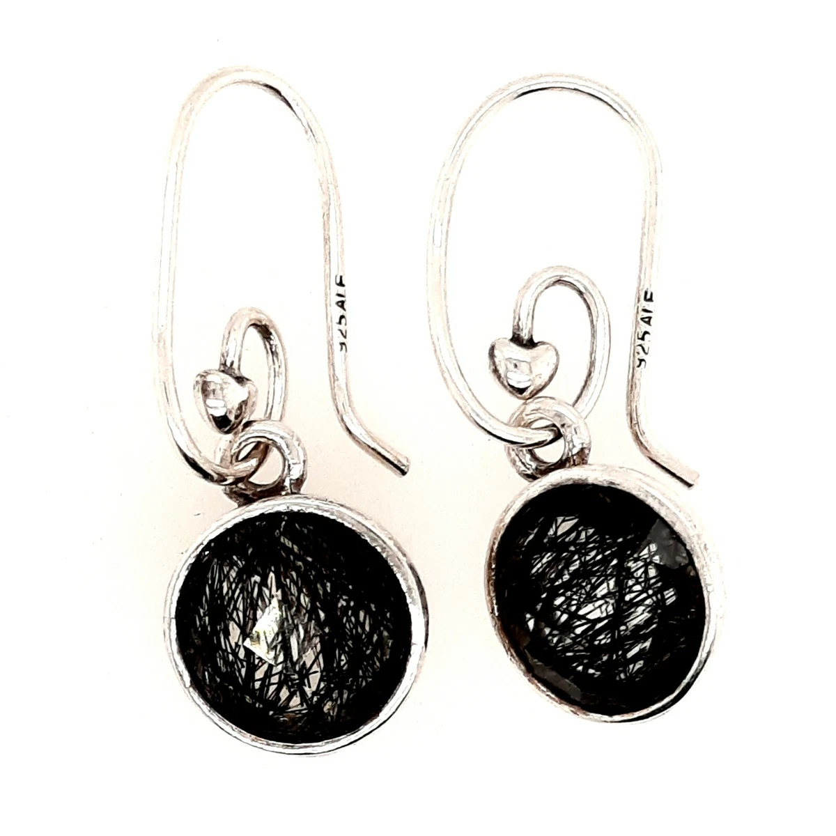 Tourmalinated Quartz 925 Sterling Silver Drop Earrings Pandora