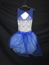 Weissman Adult Small 4/6 Dance Recital Dress Costume Blue  White