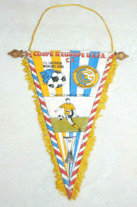 Fanion Wimpel Pennant Fc Sochaux Montbeliard Olympiakos Le Piree Uefa