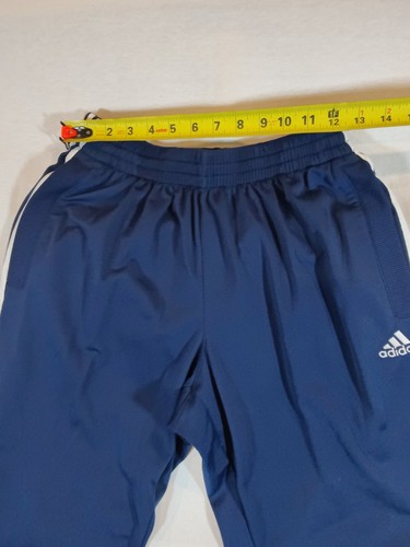 Adidas Pants Men's Medium Track 3-Stripe Elastic Waist Running Jogging Logo Blue - Picture 5 of 9