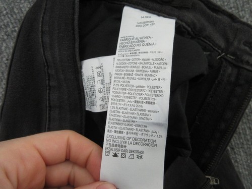 Levis 720 Jeans Girls 14 Reg Black High Rise Super Skinny (FITS 26x27.5) NEW - Picture 17 of 21