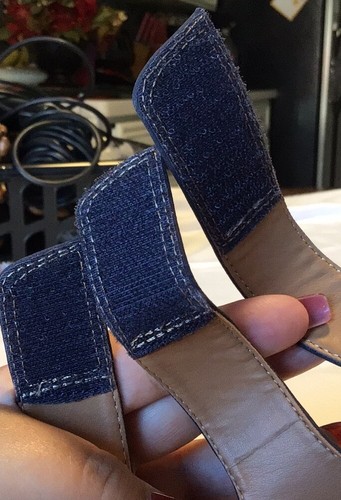 Clarks Reedly Juno Wedge Nubuck Leather Strappy Sandal Open Toe Blue Womens 8 - Picture 11 of 11