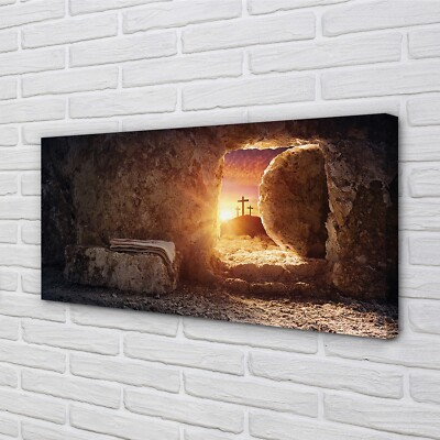 Tulup Leinwandbild 140x70 Wandkunst Cave überquert die Sonne