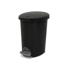 2.6 Gallon Ultra™ StepOn Trash Can, Plastic, Bathroom, Black Trash Can