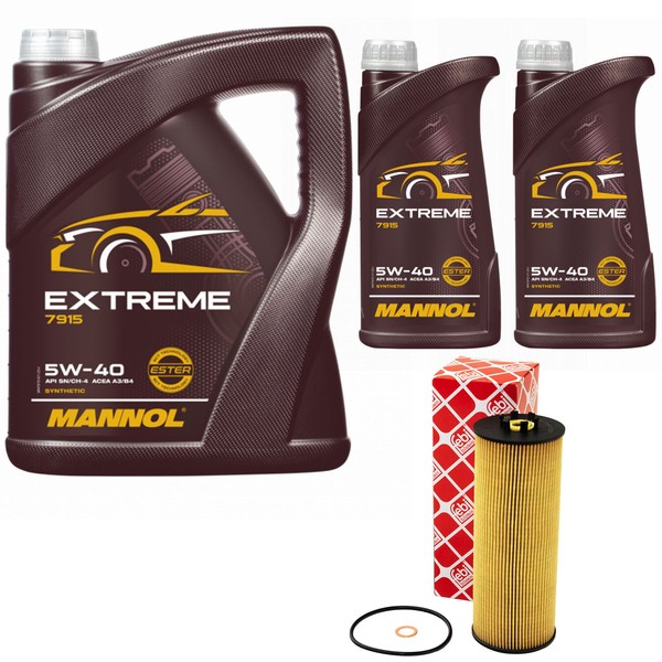MotoröL Set Mannol 5W-40 API SN/CH-4 7 Liter + ÖLfilter FüR VW Passat Variant-image