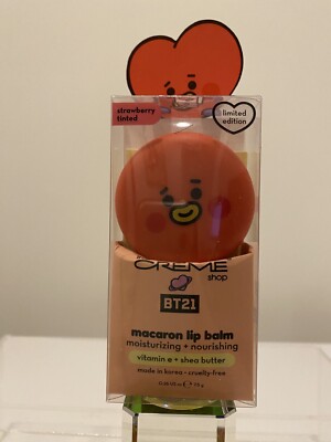 The Crème Shop Strawberry Milk Tinted Macaron Lip Balm Limited Edition Rare New!