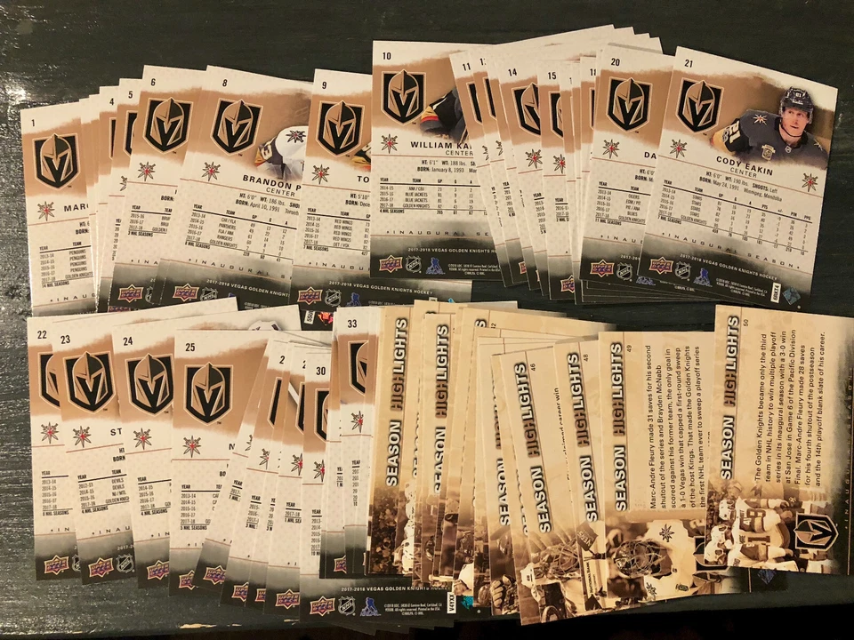 2017-18 INAUGURAL SEASON VEGAS GOLDEN KNIGHTS UPPER DECK SET COMMEMORATIVE CARD - Image 3 of 3