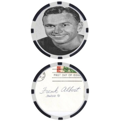 Frankie Albert Stanford College Football Hall of Fame Chip - SIGNED