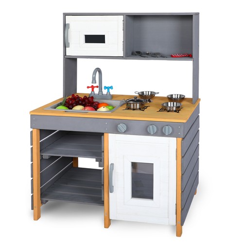 Wooden Kids Play kitchen with Cooking Stove,Sink,Indoor/Outdoor toy