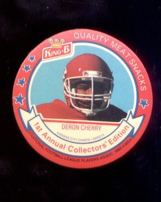 1989 King B DERON CHERRY Kansas City Chiefs Rare Disc Card
