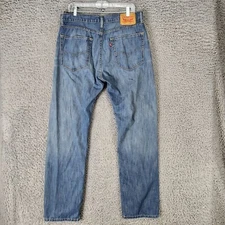 Levis Jeans Mens 36x34 505 Medium Wash Cotton Mid Rise Regular Fit Straight Leg