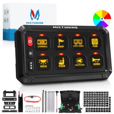 Mictuning 12v Rgb 8 Gang Switch Panel On-off Led Light Circuit Control System
