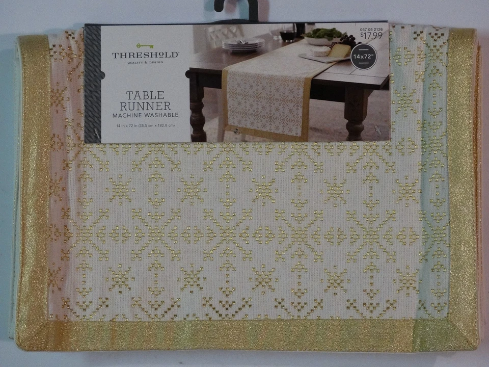 New! Threshold™ Scandinavian Snowflake Table Runner 14 X 72 - Image 2 of 4