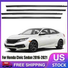 4PCS Weatherstrip Window Moulding Trim Seal Belt For Honda Civic Sedan 2016-2021