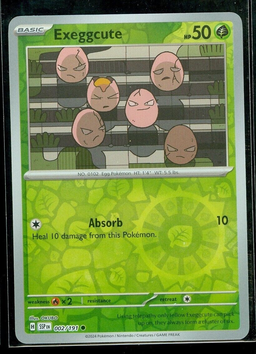 Pokemon -   EXEGGCUTE 002/191 - Reverse Holo - Surging Sparks - NM/M