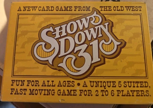 Vintage Showdown 31 Card Game Southwest Cowboy Old West Gambler Dance Hall Queen