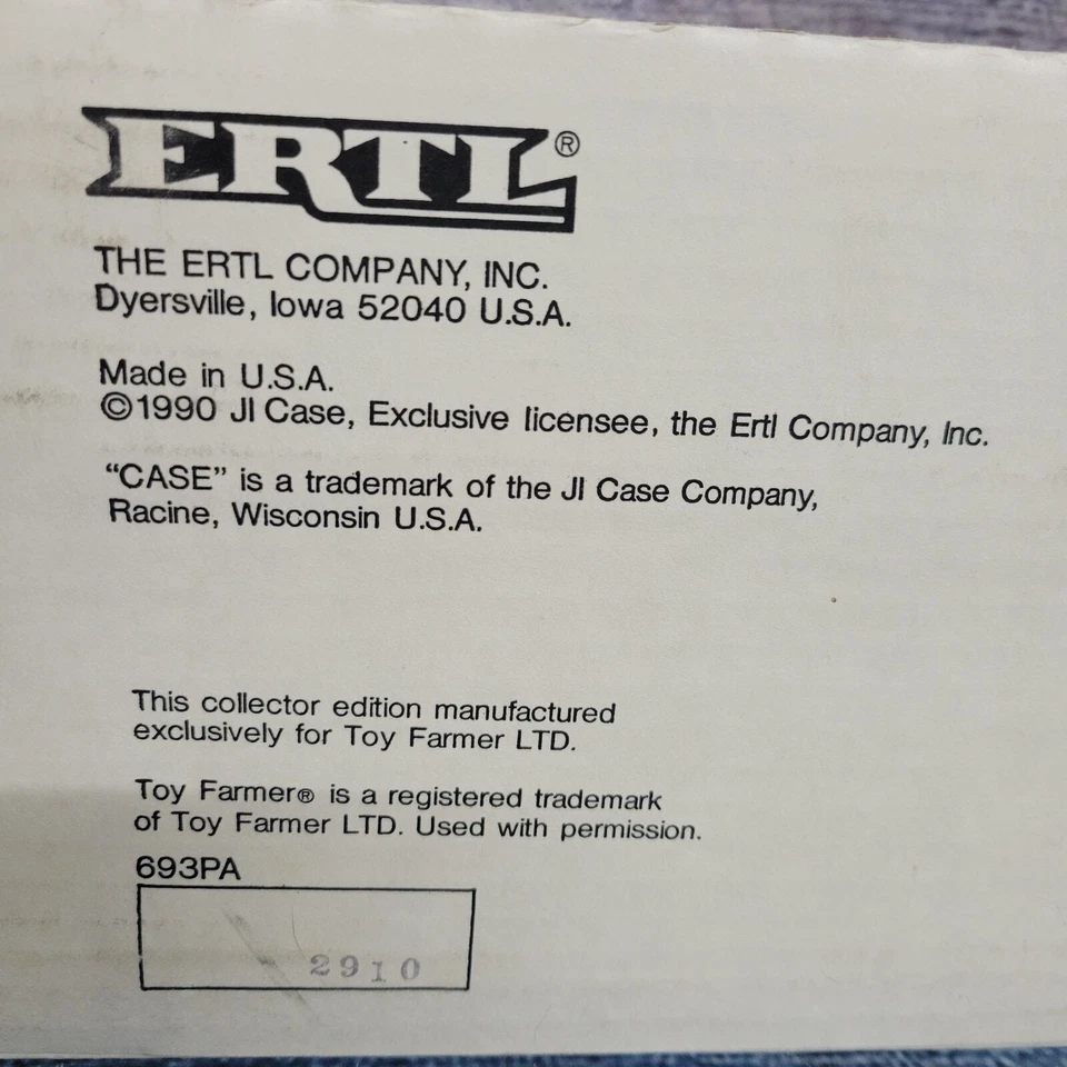 Vtg 1990 Ertl 1/16 IH Case 800 Case-O-Matic diesel w/frontend die-cast tractor - Image 3 of 4