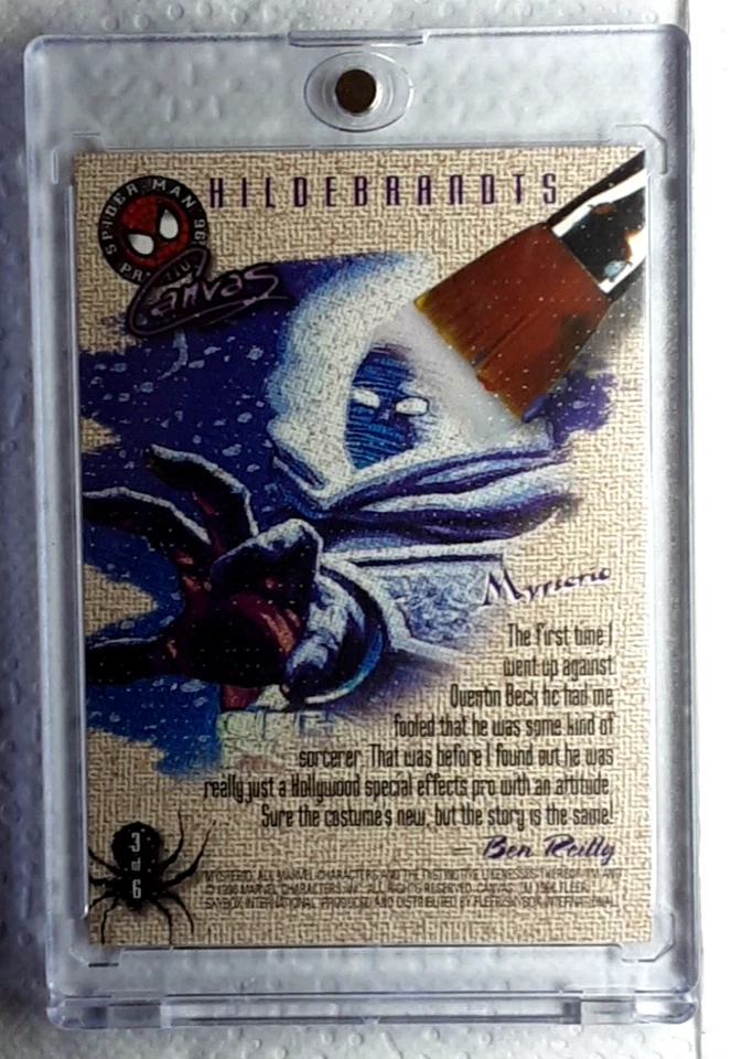 1996 Spider-Man Premium Canvas Card 3 MYSTERIO. FREE ONE-TOUCH-HOLDER - Image 2 of 2