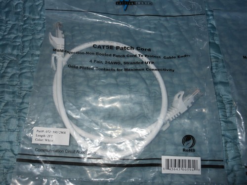 10 Pack 2FT CAT5e Shielded Ethernet RJ45 Patch Cords /Cable White Off White colo - 第 2/12 張圖片