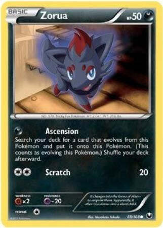 Pokemon Dark Explorers Common Card - Zorua 69/108