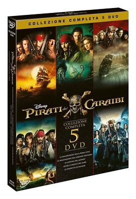 5 Dvd I PIRATI DEI CARAIBI - LA SAGA COLLEZIONE COMPLETA box nuovo sigillato