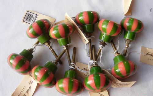 Interni Grigio Francese - Pomelli per Cassetti in Osso Rosa e Verde 10 Pezzi - Foto 2 di 5