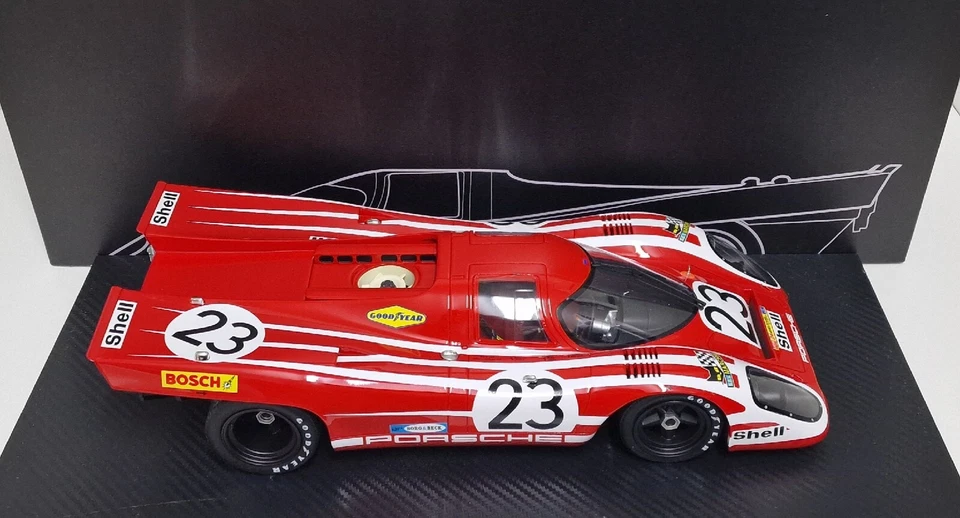 TSM 1:12 TRUE SCALE MODELLINO AUTO PORSCHE 917K WINNER 24H LE MANS 1970 DIE CAST - Immagine 4 di 4