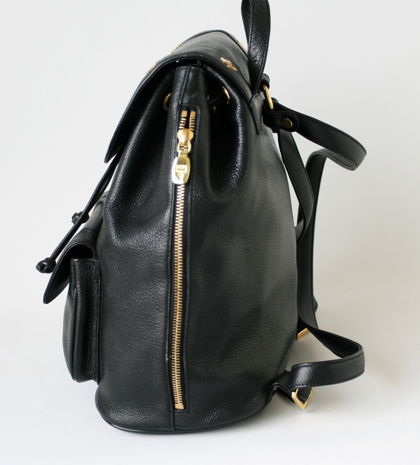MCM Backpack Black Leather Large Authentic Vintag… - image 3