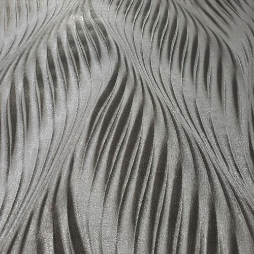 Vinyl Zig zag wave black gray silver metallic faux fabric textured Wallpaper 3D - 第 8/10 張圖片