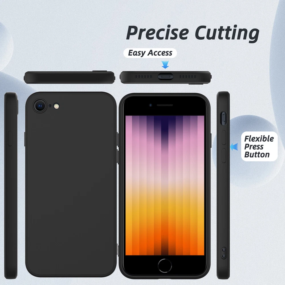 Phone Case For iPhone 7 8 SE 2nd 3rd 2022/2020 Liquid Silicone Screen Protector Phone Case For iPhone 7 8 SE 2nd 3rd 2022/2020 Liquid Silicone Screen Protector