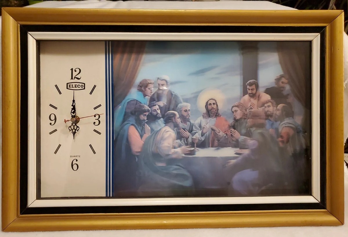 Vintage Retro JESUS Last Supper Religious 3D Hologram Eleco 