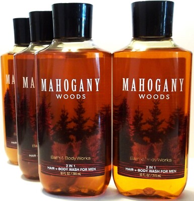 Bath Body Works MAHOGANY WOODS in 1, Hair, Body Wash for