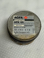 Agfa APX 25 35mm x 17m 55ft  Bulk Roll Ultra Fine Grain BW Film 01/1993 Frozen