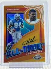 HERMAN MOORE 2023 CONTENDERS OPTIC ALL-TIME ORANGE PRIZM AUTO 25/25