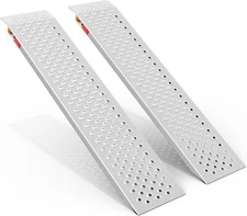 Aluminum Shed Ramp 2PC, 4' Long Loading Ramp for Riding Mower,Lightweight Sturdy