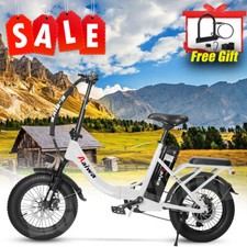 16" 750W Powerful Folding Electric Bicycle e-Bike Fat Tire City EBike 7Speed US