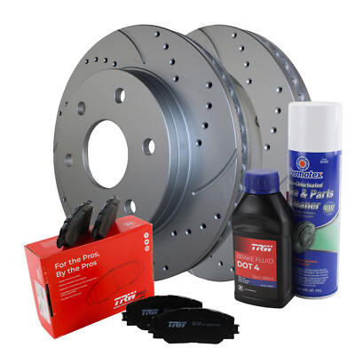Front Brake Kit 305mm Drilled Rotors TRW Ceramic Pads For Silverado Sierra 1500