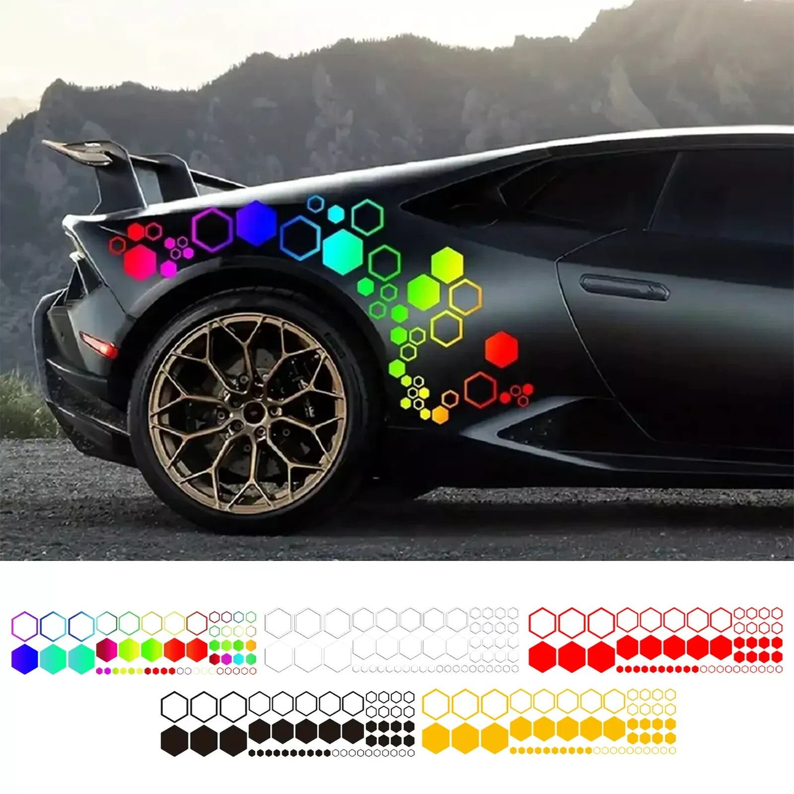 Car Truck Side Body Honeycomb Hexagon Vinyl Bumper Decal Sticker Tattoo