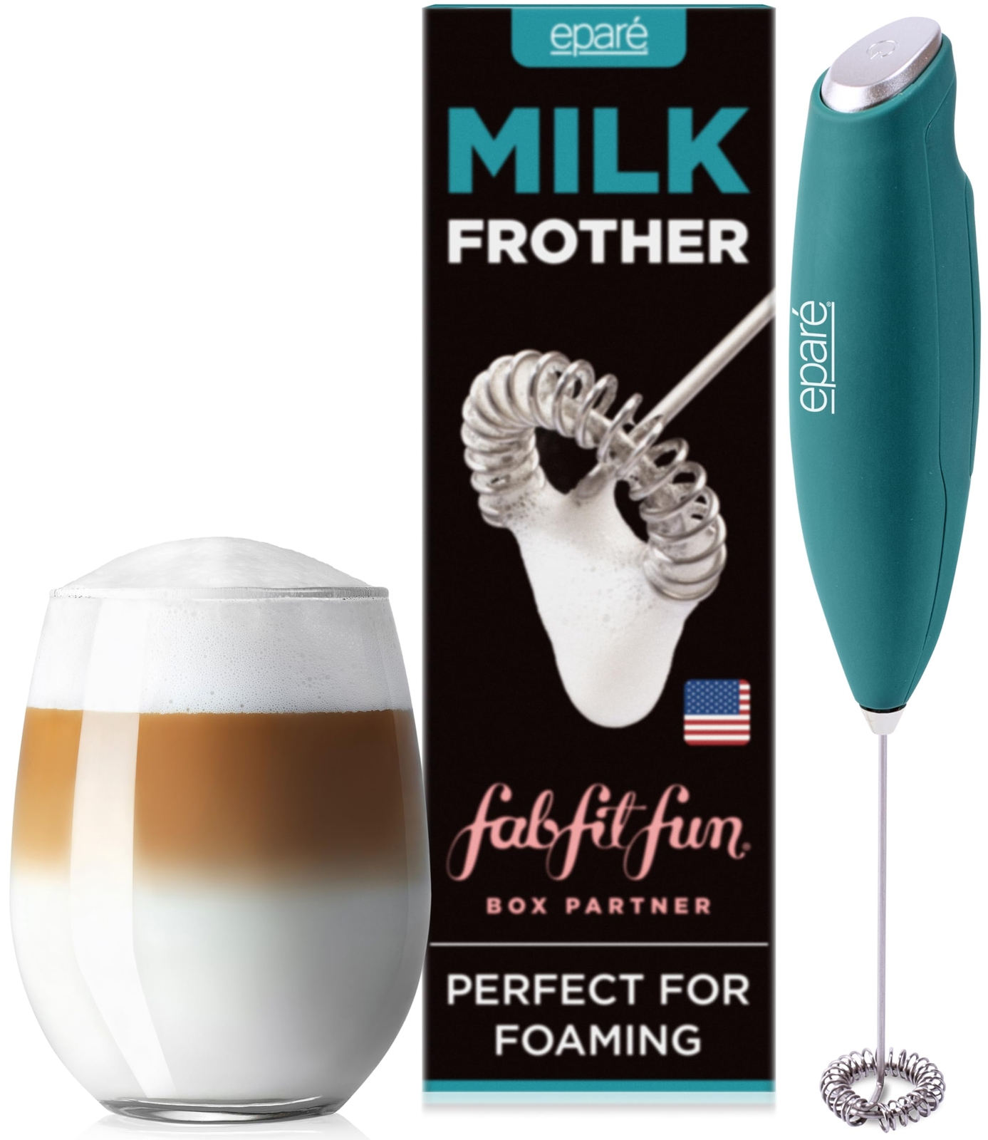 Milk Frother - Coffee Drink Mixer - Handheld Electric Foamer Wand - Latte Ble...-image