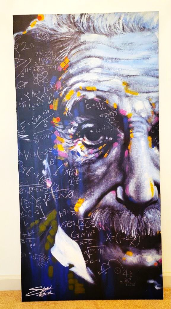 Albert Einstein Signed Canvas “It's All Relative” 27
