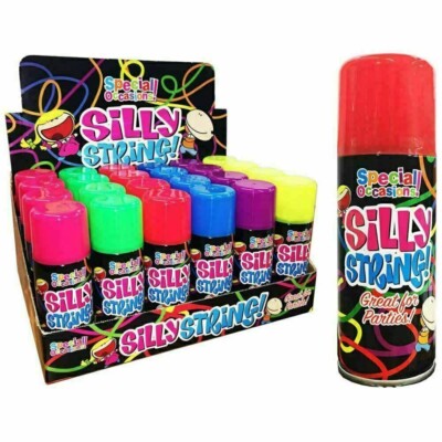 4 x 200ml Silly String Party Spray Instant Streamer Weihnachten Witz Strumpf Gif