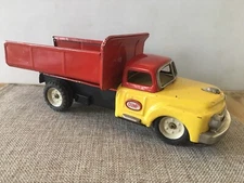 Vintage SSS Shioji Tin Litho Dump Truck 1950’s Japan 7 1/2” Rare