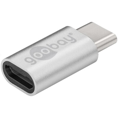 USB-Adapter USB-C -Stecker auf Micro-USB-B-Buchse silber