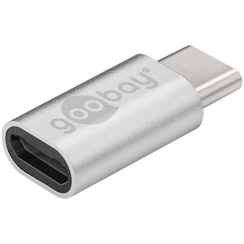 GOOBAY USB-Adapter USB-C™-Stecker auf Micro-USB-B-Buchse silber