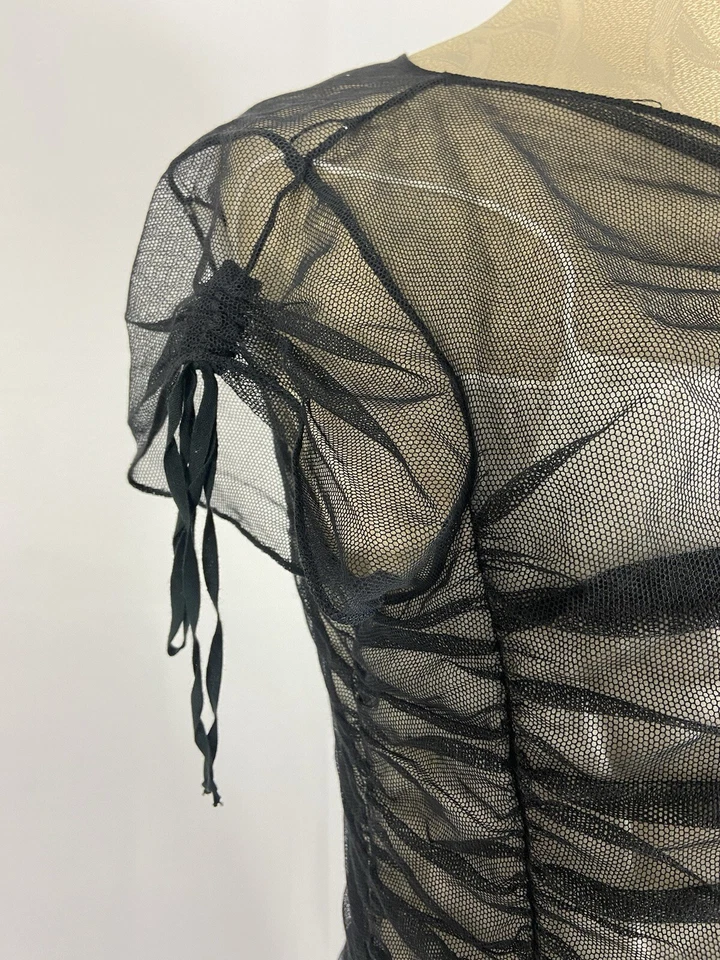 Maxi Vestido de Cóctel MARC JACOBS Talla 2 Negro Malla Alta Costura  Foto 3 de 4
