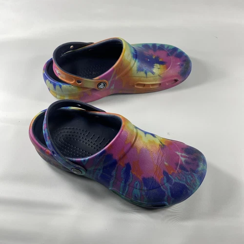 Crocs Bistro Clog Graphic Slip Resistant Shoes Unisex Men Sz 6 Wmn 8 Tie-Dye