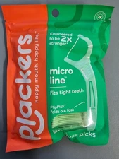 Plackers Micro Mint Freshens Breath, Mint, Dental Flossers 90 Count