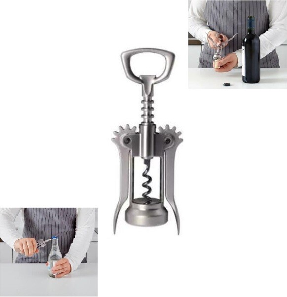 New IKEA IDEALISK Corkscrew, silver colour Matt Bottle opener