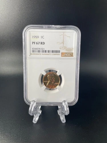1959 P NGC PF67 RD CAMEO RED PROOF LINCOLN MEMORIAL PENNY 1C ONE CENT WHITE LB