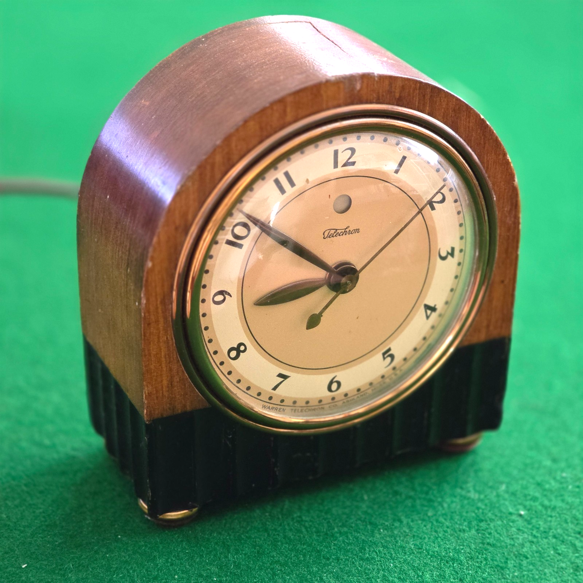 Vintage Mantle Clock Warren Telechron Model GH81 Electric Art Deco